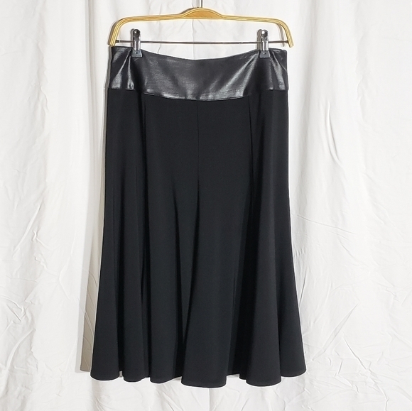 SVETLANA fit and flare black midi skirt SZ 6 - Picture 8 of 8